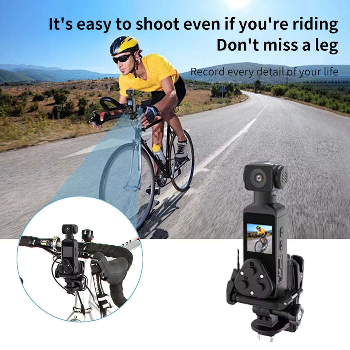 4K Pocket Body Camera 150 degree Lens, External Microphone