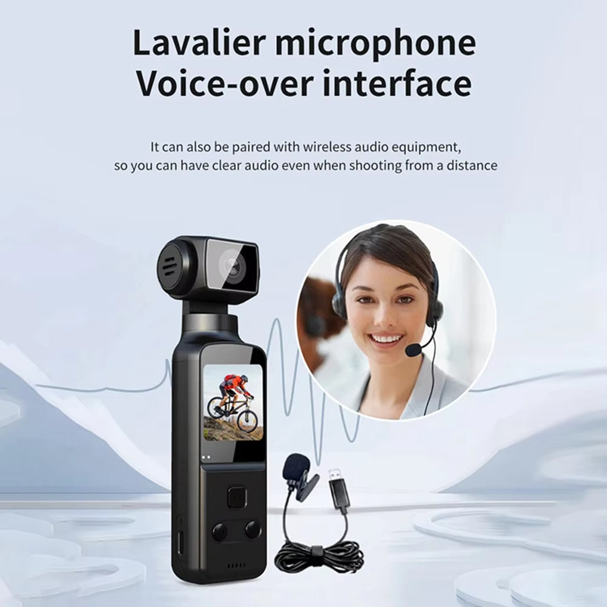 4K Pocket Body Camera 150 degree Lens, External Microphone