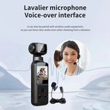 4K Pocket Body Camera 150 degree Lens, External Microphone