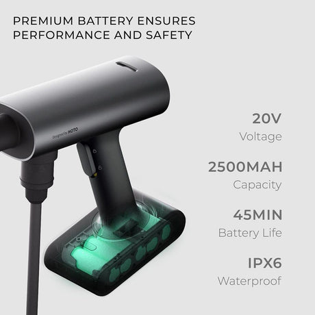 Cordless Power Washing Gun Pro – Portable 2.0 MPa Pressure Cleaner, 5 in 1 Nozzle, USB-C Rechargeable by HOTO | Washing Gun | SASKA Trading