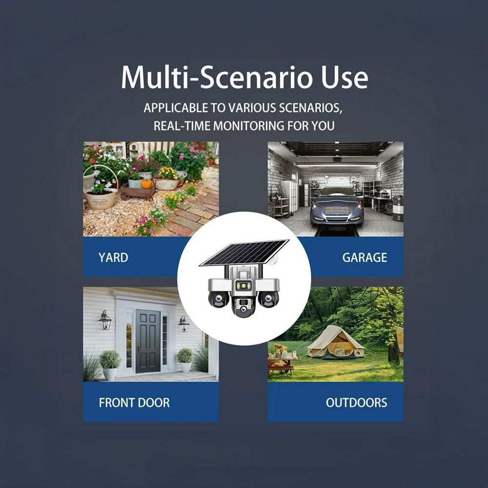 V380 Digital Solar Security Camera — Wired / Wireless IP CCTV, Waterproof Outdoor, 1080p HD