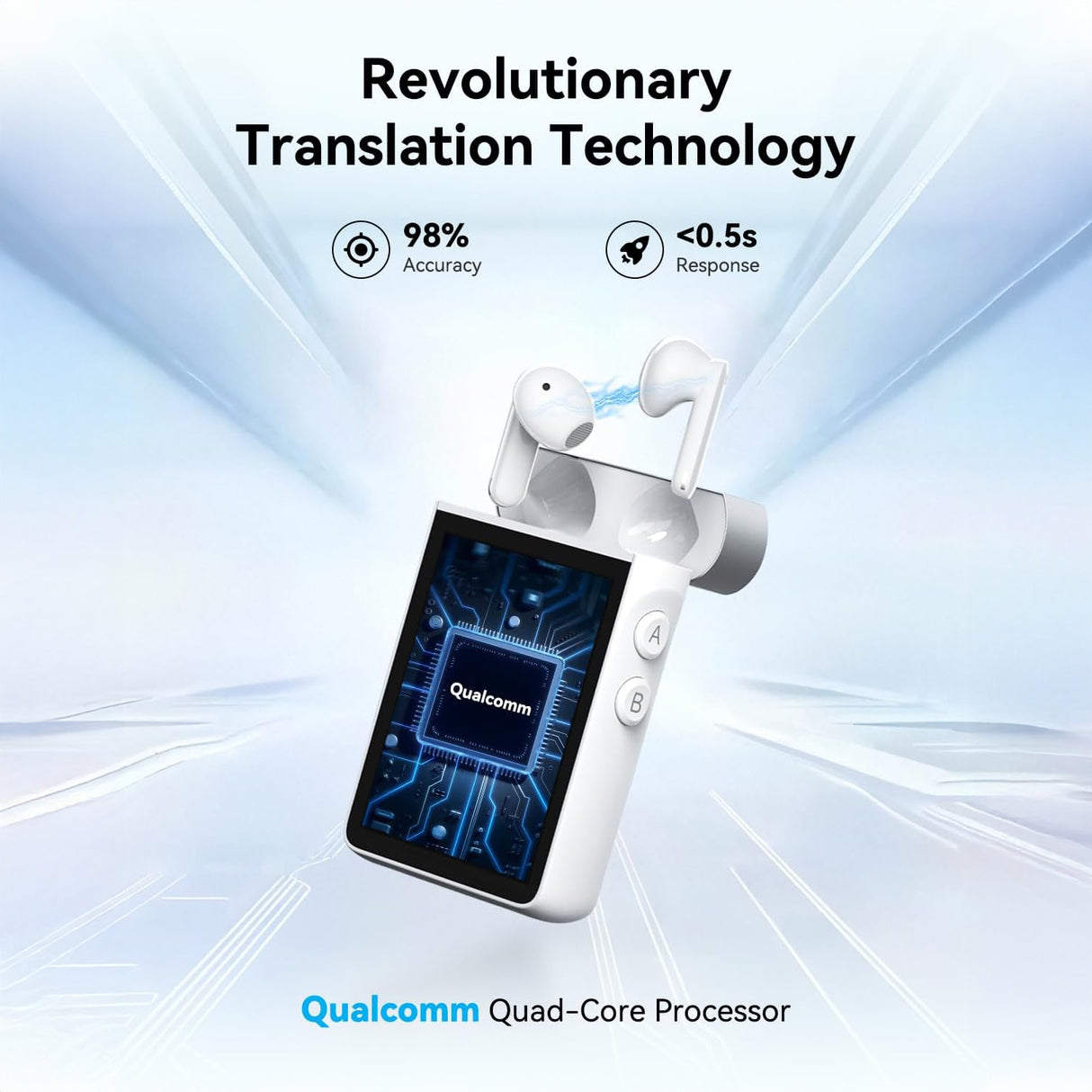 سماعات أذن مترجمة | جهاز مستقل عن شبكات 4G وWiFi، يدعم أكثر من 144 لغة من Wooask