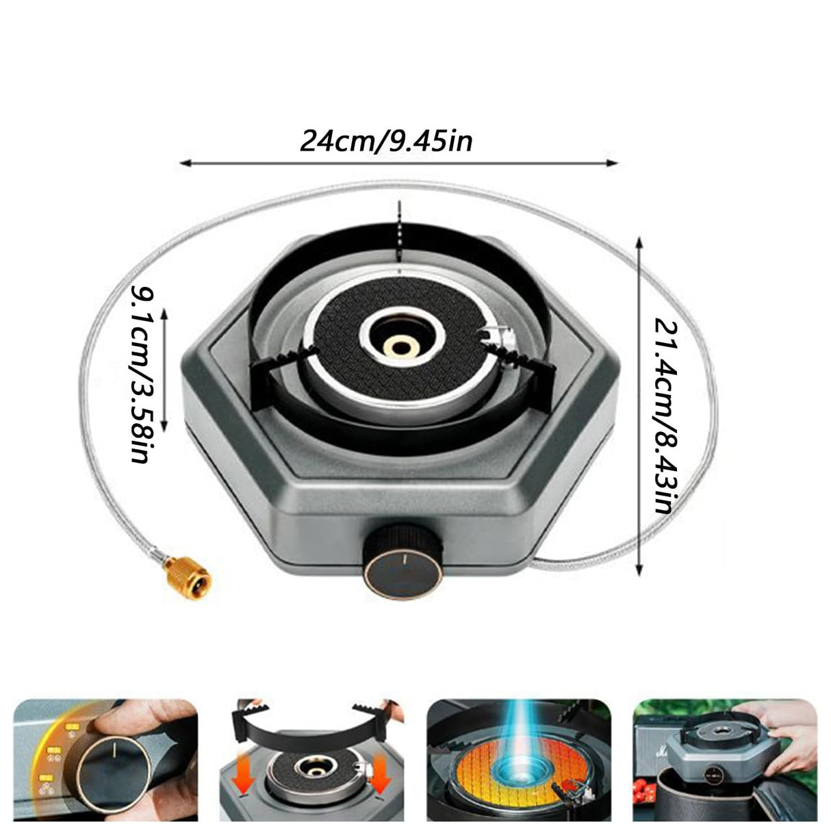 Powerful 7.8KW Gas Stove – Portable Gas Cooker for Outdoor Cooking, Hiking & Picnics by Taku Murano