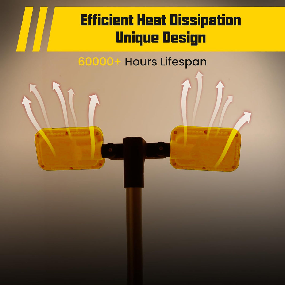 مصباح عمل LED قابل لإعادة الشحن - 8000 لومن، لاسلكي، قابل للتعتيم، محمول.