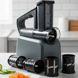 قطّاعة خضروات كهربائية ذكية 5 في 1 مع شاشة رقمية – قطّاعة وشرّاحة ومبشرة طعام قابلة لإعادة الشحن مع وعاء تخزين