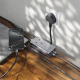 مقبس طاقة تيار متردد بقدرة 67 واط بتقنية GaN بريميوم مع قابس بريطاني، موزع شحن سريع مزود بمنافذ USB-C و USB-A من Green Lion