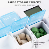 علبة تنظيم الأدوية الأسبوعية 7 أيام قابلة للحمل – مقسمات آمنة مع تسميات وقت الجرعات