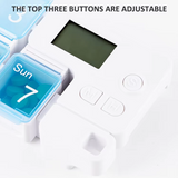 علبة تنظيم الأدوية الأسبوعية 7 أيام قابلة للحمل – مقسمات آمنة مع تسميات وقت الجرعات