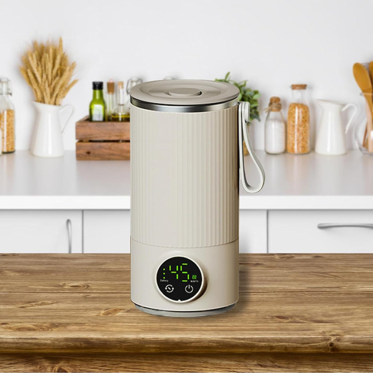 Electric Milk Warmer and Mixer – Portable 300mL Cup, 6 Temperature Levels, Great for Coffee by VVU&CCO