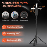 Portable Solar LED Work Light – Rechargeable Camping Lantern with Adjustable Brightness and USB Charging