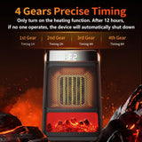  مدفأة كهربائية صغيرة مزودة بمنظم حرارة - مدفأة سيراميك سريعة التسخين مع إضاءة محيطة ديناميكية