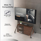 عربة تلفزيون متحركة بمحرك، حامل رفع كهربائي عالي التحمل لشاشة تلفزيون بحد أقصى 110 بوصة أو لوحة ذكية