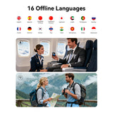 سماعات أذن مترجمة | جهاز مستقل عن شبكات 4G وWiFi، يدعم أكثر من 144 لغة من Wooask