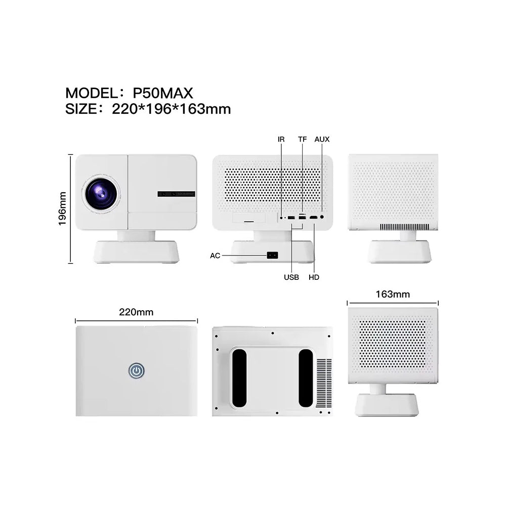 3D Game & Smart Android Projector, WiFi, Big Screen Up to 150 Inch, 2 Gamepads