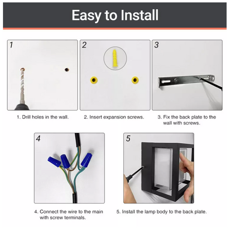 easy to install Smart Outdoor Wall Light 13W 1000LM