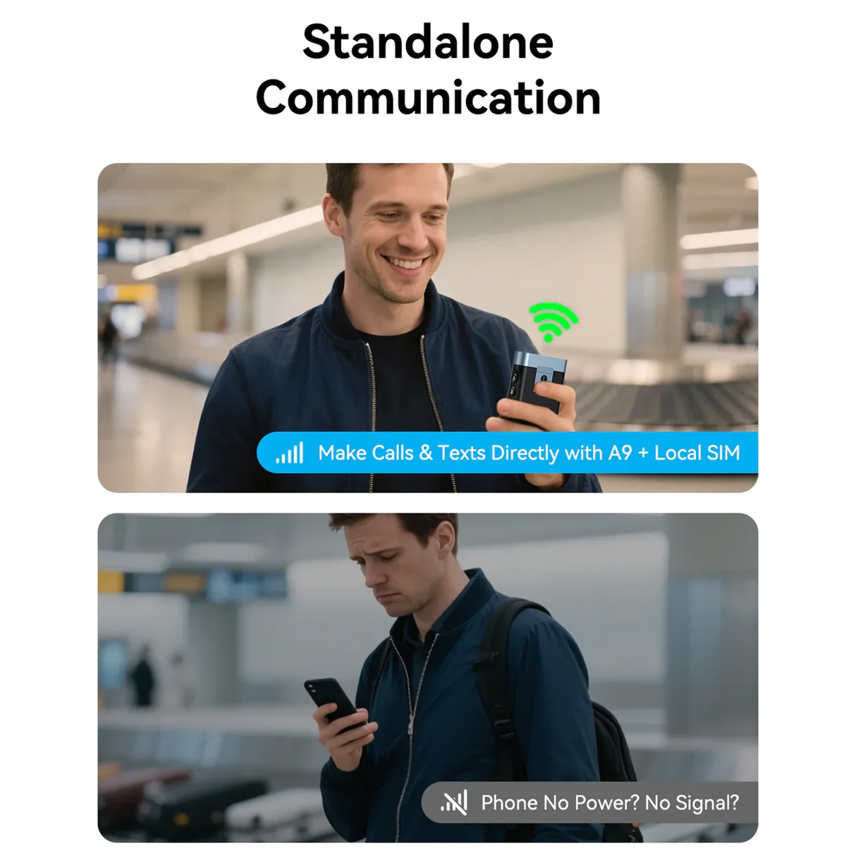 A9 7-in-1 Translator Earbuds with AI Translation, 4G + SIM, Bluetooth 5.3 & Touch Screen by Wooask