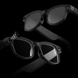AI Smart Glasses with HD Camera 720P Video Recording Open-Ear Bluetooth Audio AI Image Recognition and Interchangeable Lenses