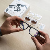 AI Smart Glasses with HD Camera 720P Video Recording Open-Ear Bluetooth Audio AI Image Recognition and Interchangeable Lenses