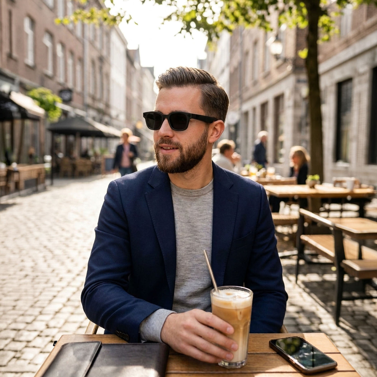 AI Smart Glasses with HD Camera 720P Video Recording Open-Ear Bluetooth Audio AI Image Recognition and Interchangeable Lenses