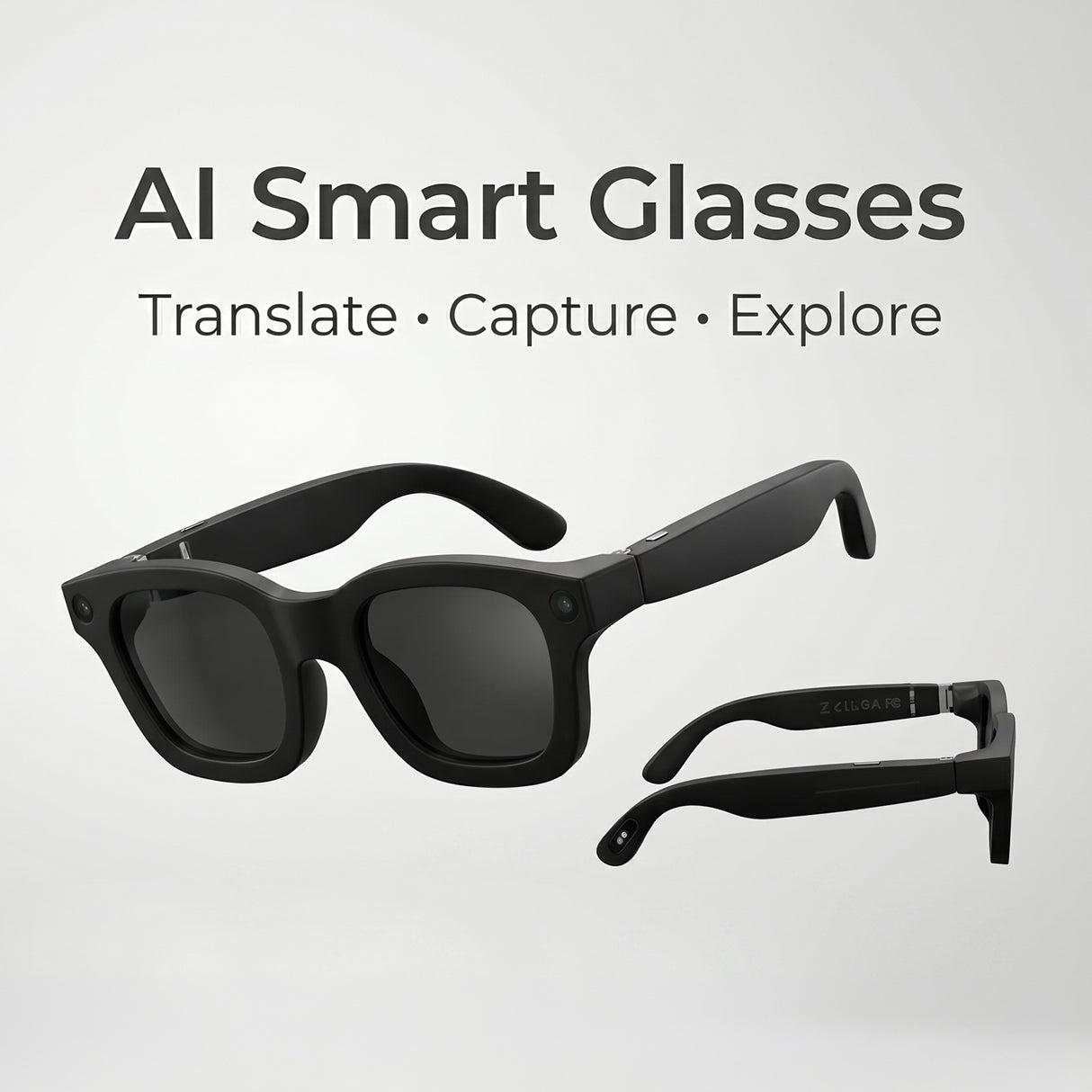 AI Smart Glasses with 8MP Camera G300C, Photography Glass Electrochromic Auto-Tinting Lenses & 32GB Storage, Music  & Translation