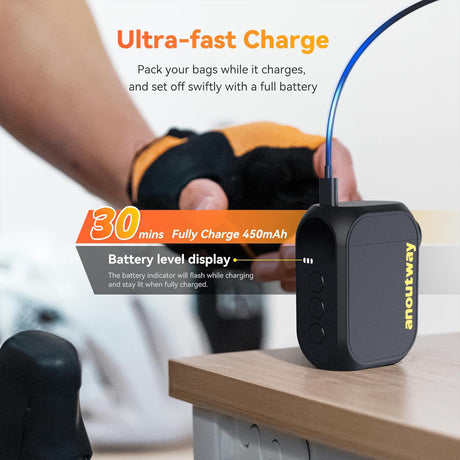 AT1 Pro Smart Electric Tire Inflator – 120 PSI Portable Air Pump with LCD Display & Auto Shut-Off by anoutway | Air Pump | SASKA Trading