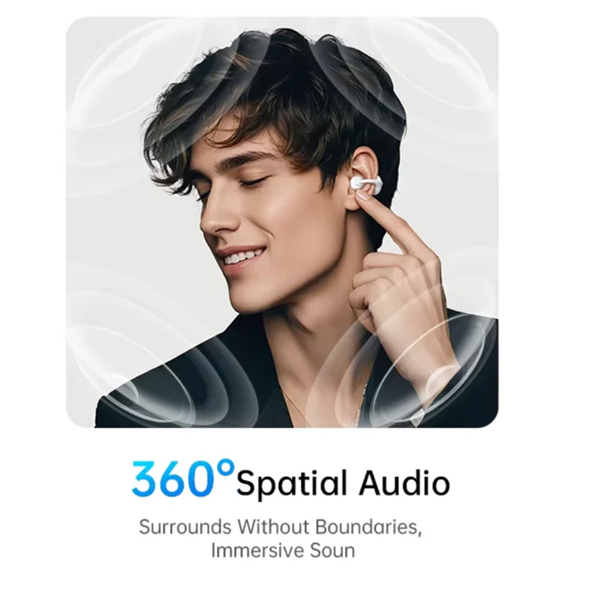 سماعات أذن لاسلكية مفتوحة أذن Open-Ear بصوت HD متوازن ثلاثي لمكالمات واضحة وموسيقى غنية Ai OWS Ai301 من WiWU