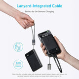 10000MAH Power Bank Fast Charging 22.5W with USB C Lanyard Cable by ANKER