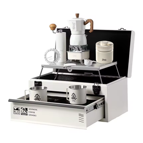 BINCOO 11-Piece Outdoor Coffee Set – Portable Double-Layer Aluminum Box for Espresso | Coffee Set | SASKA Trading