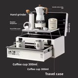 BINCOO 11-Piece Outdoor Coffee Set – Portable Double-Layer Aluminum Box for Espresso