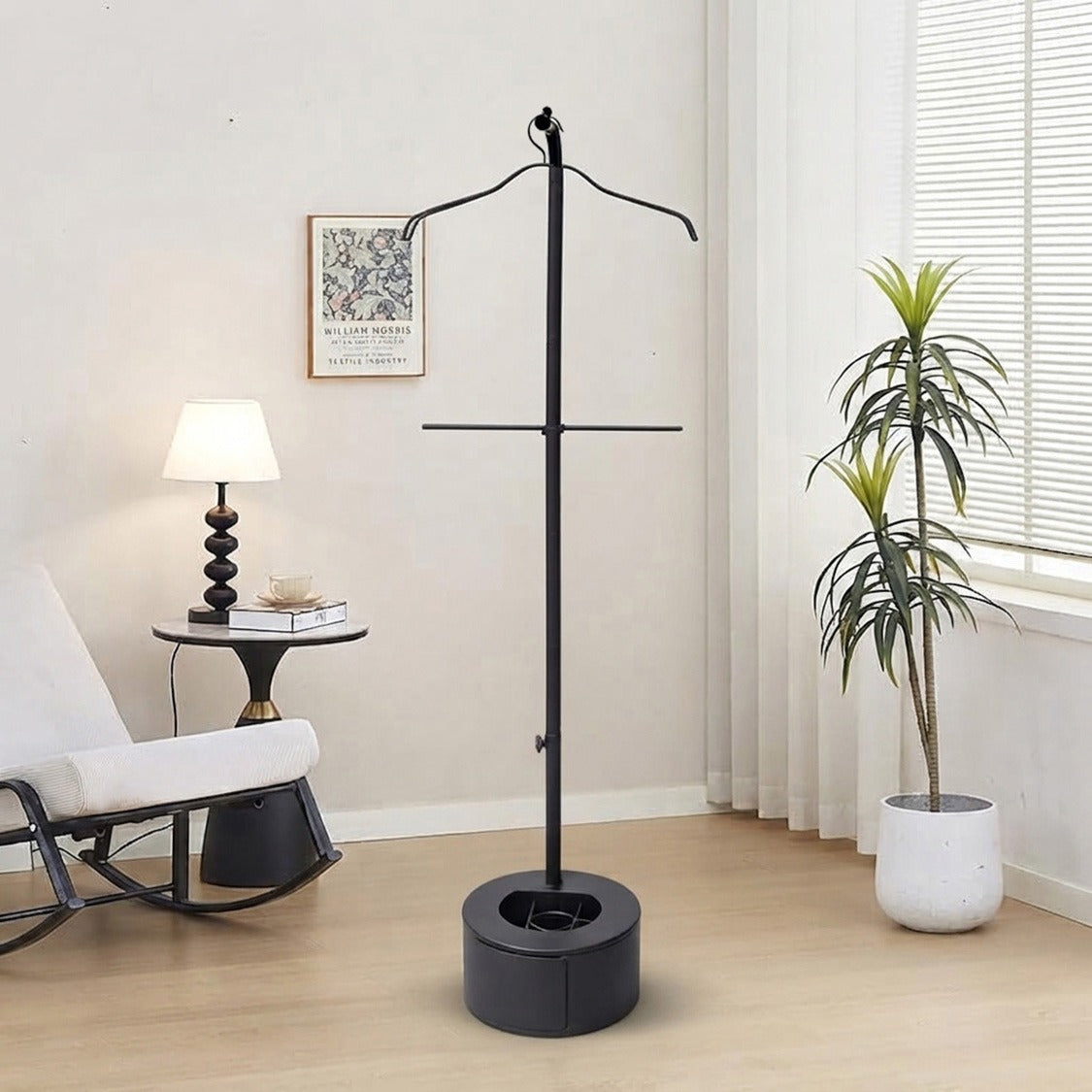 185cm Long Incense Burner Stand, Adjustable Height Bakhoor Burning Clothes Hanger Stand