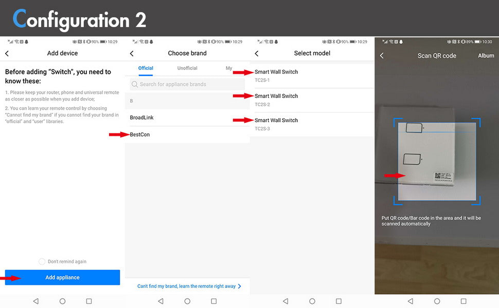 Configuration 2 BestCon Smart Swich TC2S - SASKA