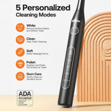 D2 Sonic Electric Toothbrush for Adults by Bitvae, 5 Cleaning Modes, 8 Brush Heads, IPX7 Waterproof with Travel Case