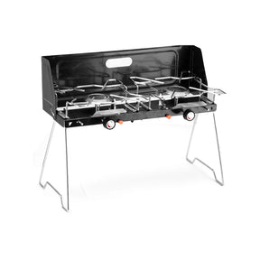 Portable Foldable Dual-Burner Camping Gas Stove I Outdoor Hiking and Picnic Cooker I Lightweight Aluminum Alloy | Portable Gas Stove | SASKA Trading