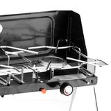 Portable Foldable Dual-Burner Camping Gas Stove I Outdoor Hiking and Picnic Cooker I Lightweight Aluminum Alloy