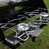 Portable Foldable Dual-Burner Camping Gas Stove I Outdoor Hiking and Picnic Cooker I Lightweight Aluminum Alloy
