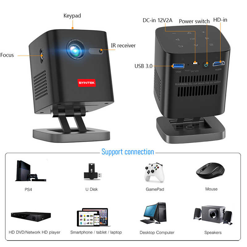 BYINTEK Portable DLP Projector P19 Upgraded