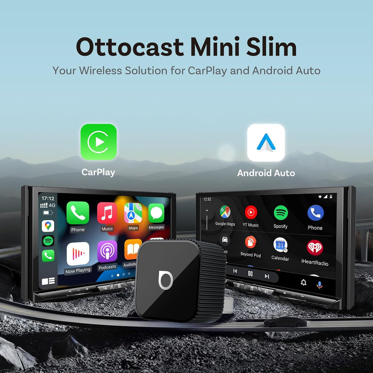 CP88-T2 Mini Slim Wireless CarPlay & Android Auto Adapter for Wired Cars by Ottocast