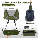 Ultralight Foldable Outdoor Chair – Design for Camping, Beach, Hiking, Wilderness & Fishing Adventures