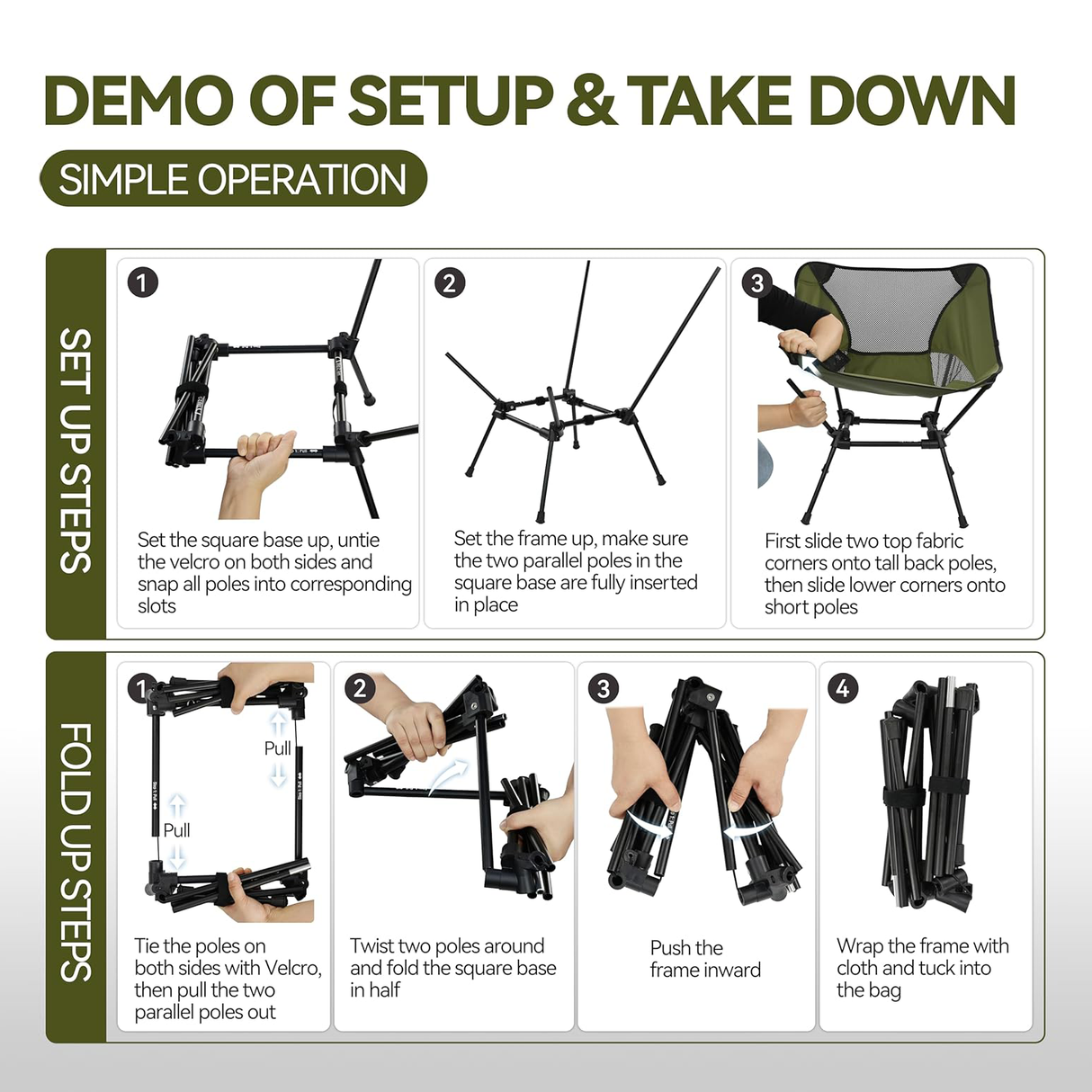 Ultralight Foldable Outdoor Chair – Design for Camping, Beach, Hiking, Wilderness & Fishing Adventures