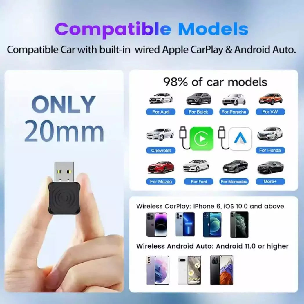 Mini Ultra Wireless CarPlay & Android Auto Adapter | Car Accessories | Buy Now at SASKA Trading