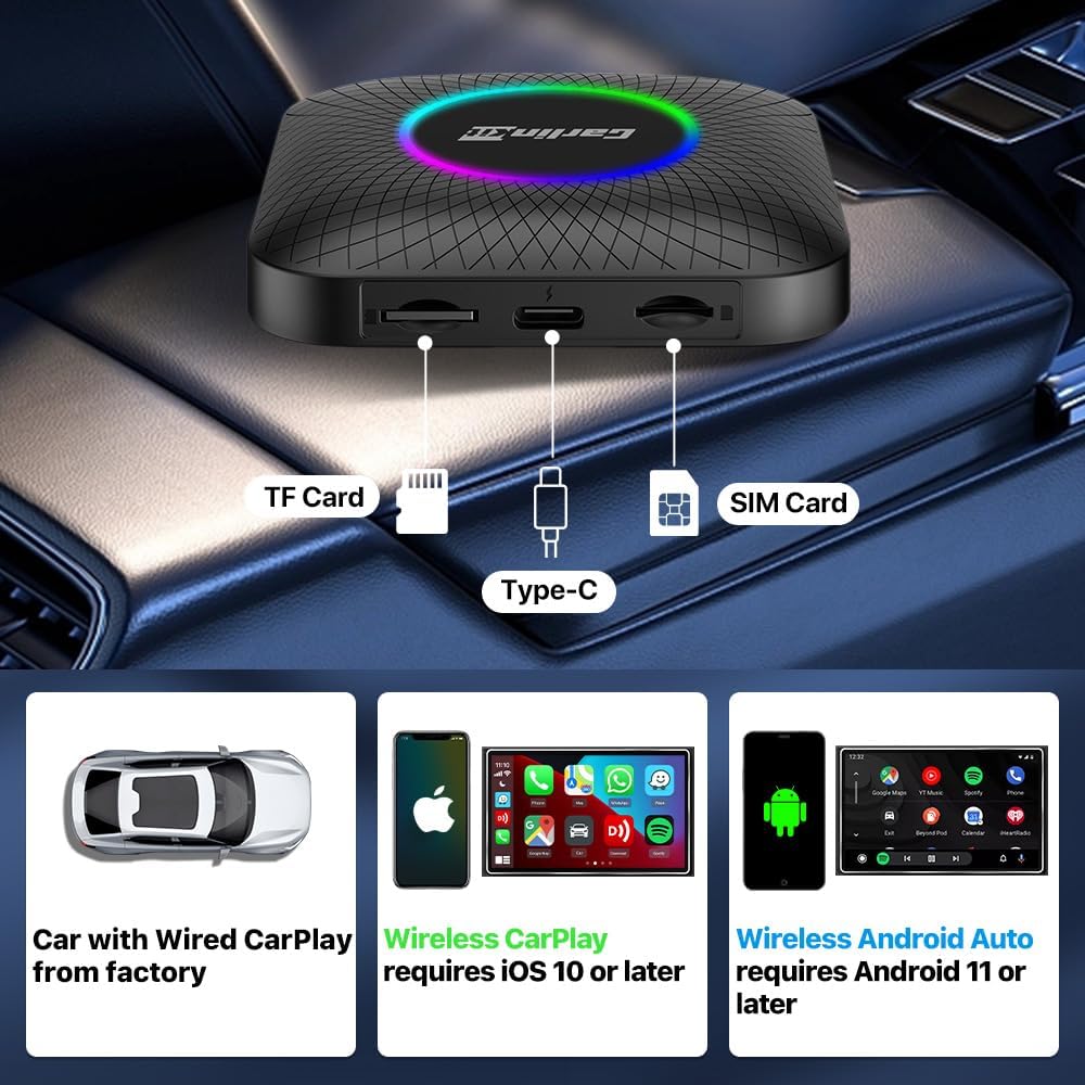 Carlinkit Android 13 LED Ai Box CarPlay Adapter - SASKA