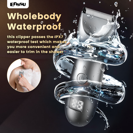 Ceramic-Blade Body Hair Trimmer ES033GY – LED Display Waterproof Groomer by ENSSU | Hair Trimmer | SASKA Trading