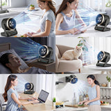 Chillo Core Desktop Fan 6000mAh Rechargeable Fan with LED Display, 100 Speed Levels and USB-C Fast Charging by Porodo