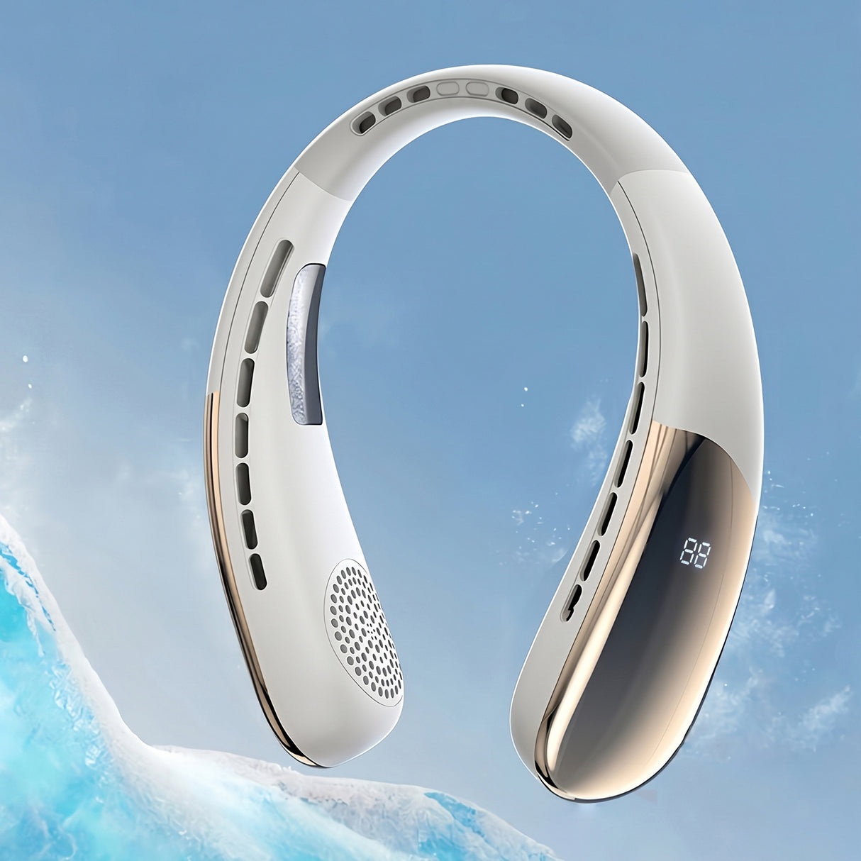 Chillo Zen Neck-Hanging Cooling Fan with Dual Semiconductor Cooling Plates & Intelligent Digital Display by Porodo