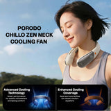 Chillo Zen Neck-Hanging Cooling Fan with Dual Semiconductor Cooling Plates & Intelligent Digital Display by Porodo