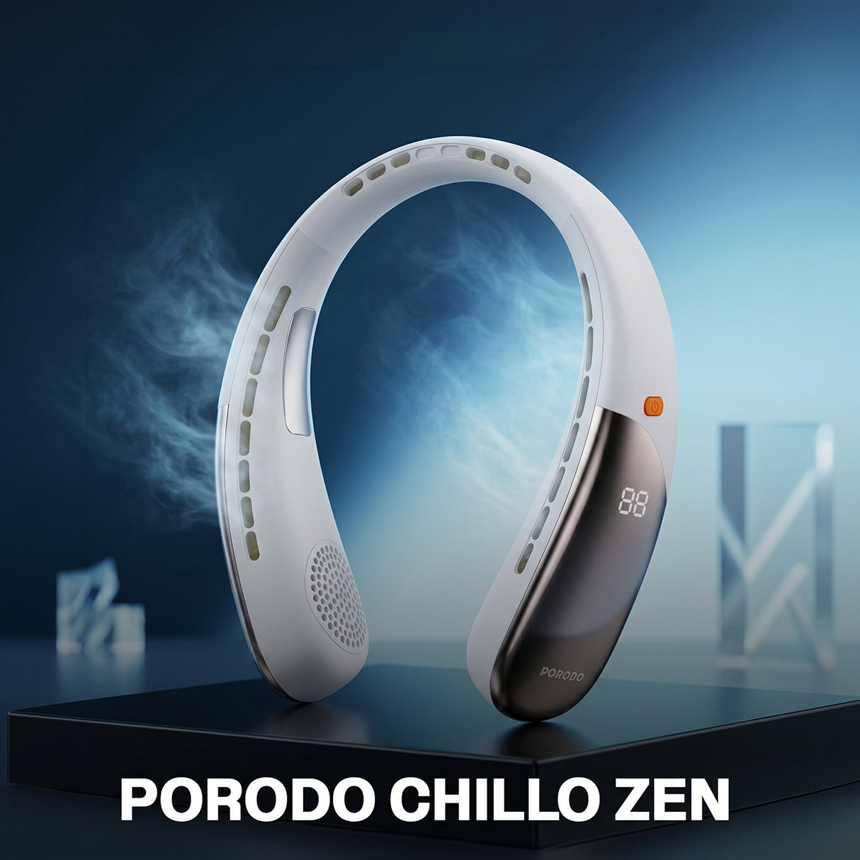 Chillo Zen Neck-Hanging Cooling Fan with Dual Semiconductor Cooling Plates & Intelligent Digital Display by Porodo