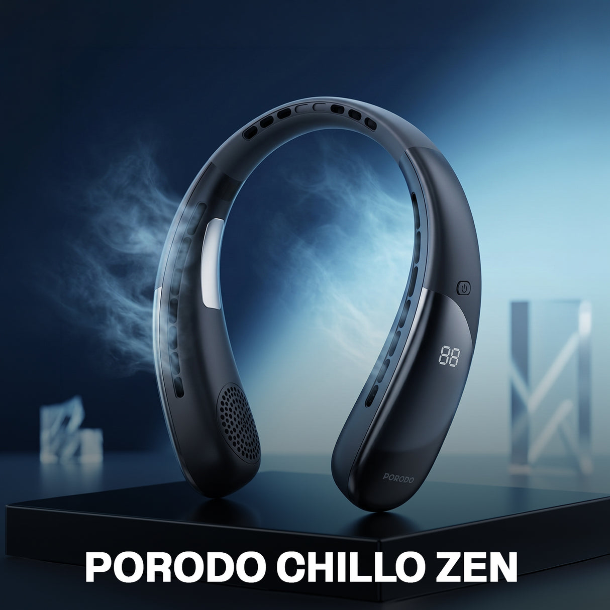 Chillo Zen Neck-Hanging Cooling Fan with Dual Semiconductor Cooling Plates & Intelligent Digital Display by Porodo