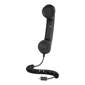 Classic Retro Phone Handset with USB-C Connector – Black by Porodo | Headset | SASKA Trading