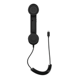 سماعة الهاتف الكلاسيكية الرجعية بمنفذ USB-C – لون أسود من Porodo 