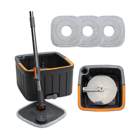Spin Mop and Bucket Set with 3 macrofibre Replaceable Mop Pads | Cleaning Mop | SASKA Trading